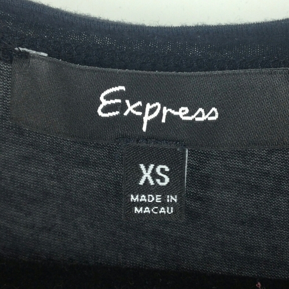 Express Sheer Black Tee with Front Pocket Size XS - Picture 5 of 9